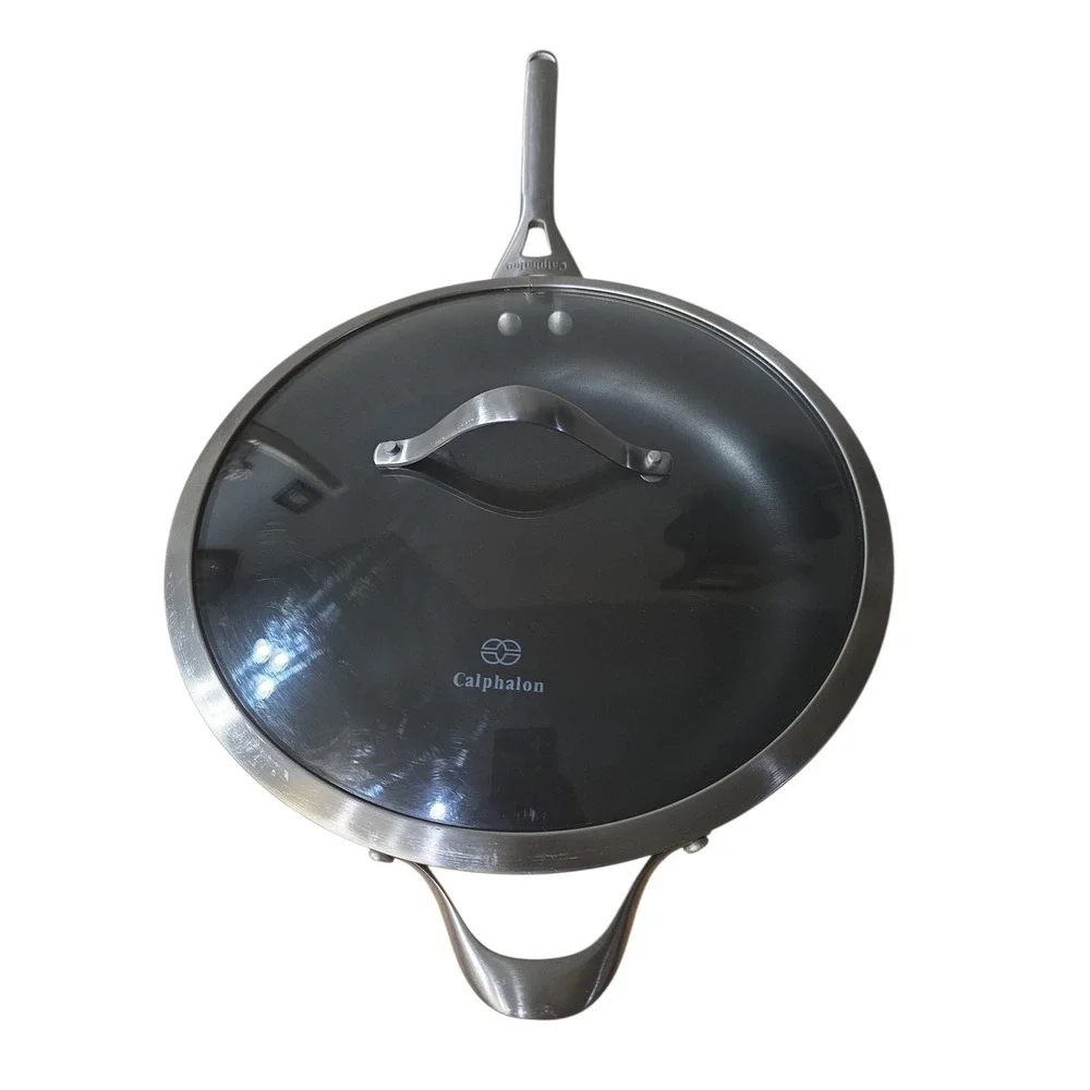 Calphalon 1613 13 Inch Nonstick Skillet Hard‎ Anodized Aluminum with Glass Lid